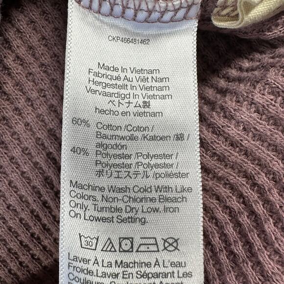 Madewell Sweater Women Small Purple Pink Waffle Knit V Neck Pullover Long Sleeve - Picture 5 of 7